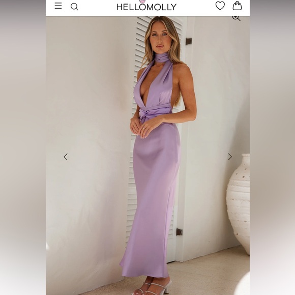 Hello Molly Satin Purple Maxi - Picture 3 of 9